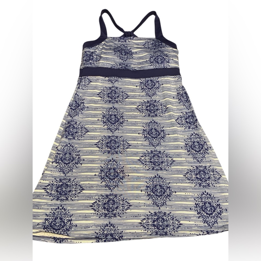 Soybu Casual Dress with Navy and Cream Design